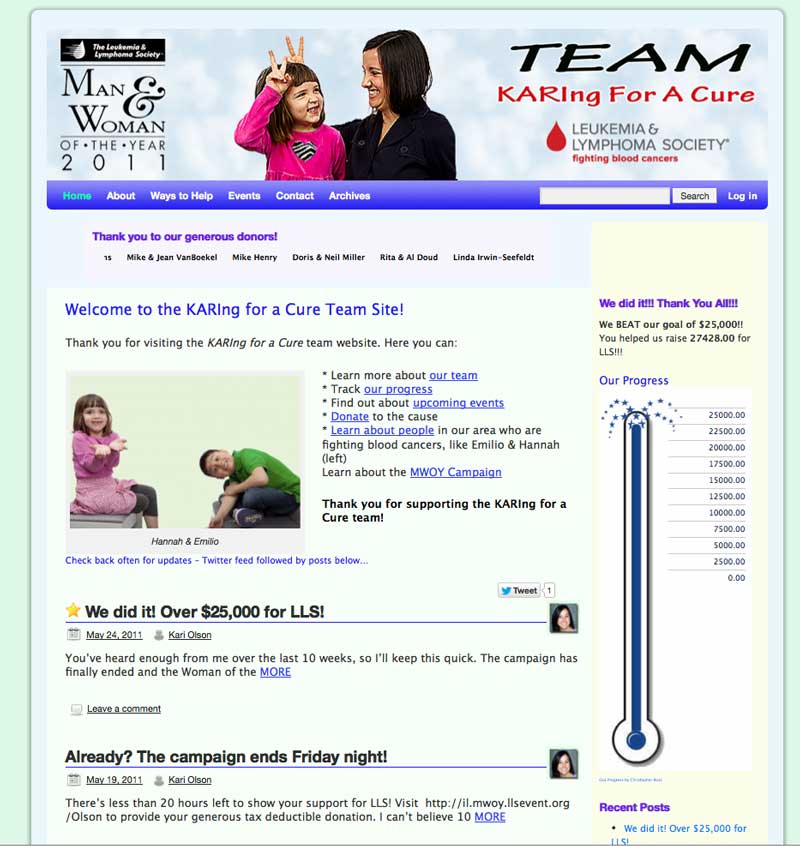 KARIng for a Cure website screenshot