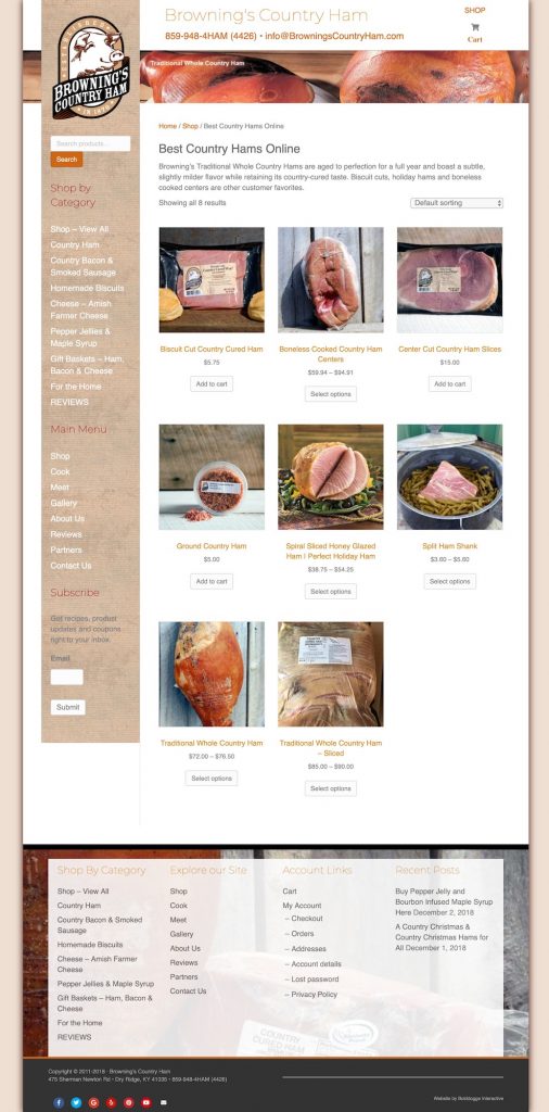 Get Cured Country Hams Online – Browning s Country Ham